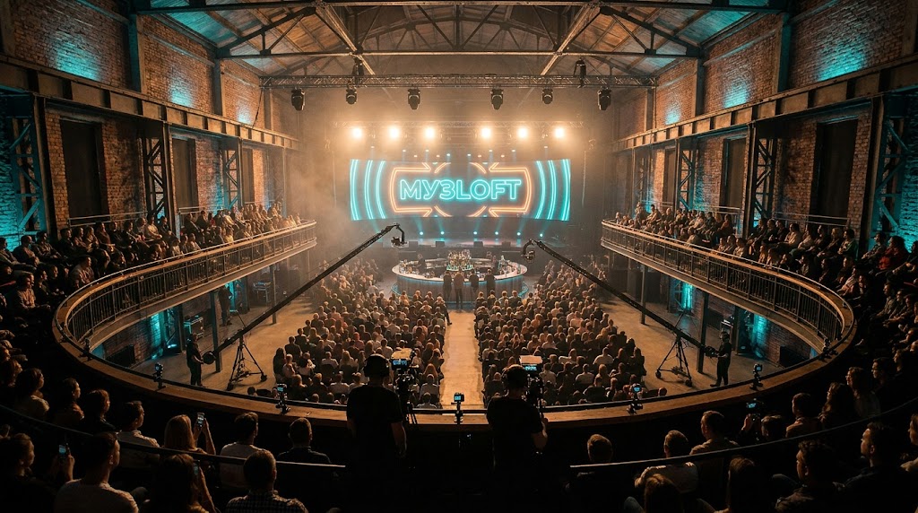 Главный зал МУЗLOFT-ХОЛЛ — общий план на сцену